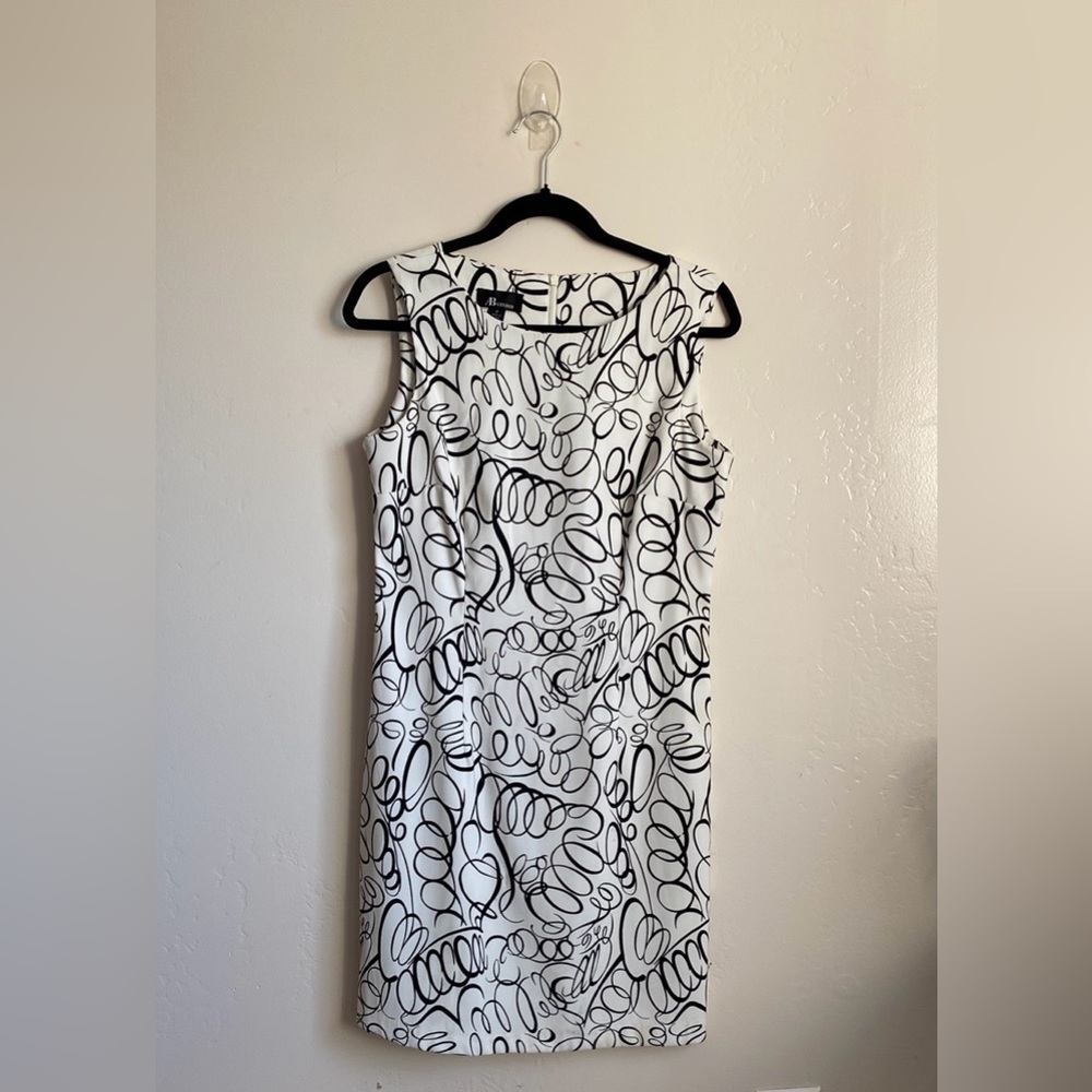 AB Studio White Scroll Dress Size 8